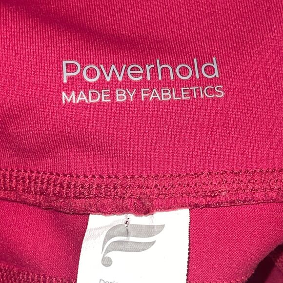 Fabletics Powerhold High-Waisted Leggings - Size M - Bold Red Striped Shimmer - Picture 4 of 5